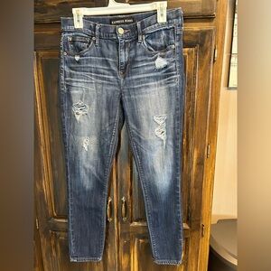 Express women's distressed blue jeans